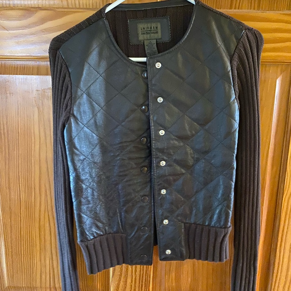 JohnPaulRichard Quilted Black and Brown Cardigan